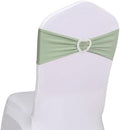 Sage Green Chair Sashes 60 Pack Spandex Sage Green Sashes for Chairs Stretch Chair Sashes Clearance with Heart Buckle Slider for Wedding Banquet Party Decorations by Unknown