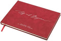 MUUJEE Personalized Guestbook in Red - Premium Custom Modern Guest Book for Wedding Reception, Birthday Party or Events w/Bookmark Blank Pages for Signing 11.5 x 8.5 inches by MUUJEE