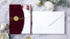 ponatia Burgundy Velvet 5x7 Wedding Invitation Envelopes Sleeves - Image 3