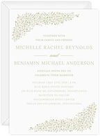 Personalized Dainty Sage Floral Invitations / 25 Custom Modern Pastel Greenery Flower Wedding Invites With White Envelopes / 5" x 7" Flat Botanical Anniversary Party Invites / Made In The USA by CanopyStreet