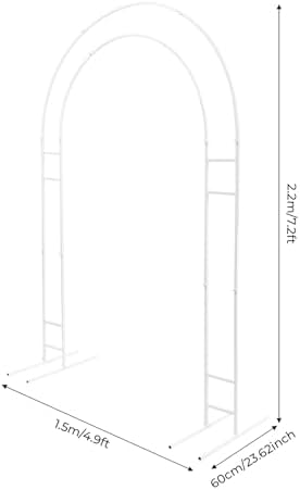 7.2ft Metal Wedding Arch, Double Tube Balloon Arch Backdrop Arch Stand Open Arch Backdrop Support, for Wedding Ceremony Bridal Baby Shower Photo Booth Party Decoration (Silver) - Image 7