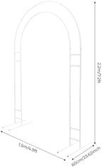7.2ft Gold/White Metal Wedding Arch Stand w/Double-Tube Design - Flower & Balloon Arch Backdrop for Indoor/Outdoor Parties Decor (White) - Image 3