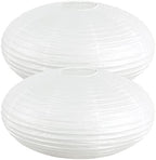 Retisee 2 Pcs Oval Paper Lantern Shade for Party Wedding, 24 Inch, White by Retisee