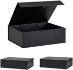 Extra Large Black Gift Box 3 Pack 16.5x14x5.5 Inches,Gift Boxs for Presents with Lid Magnetic Closure Collapsible,Groomsman Proposal Box,Birthday, Christmas,for Clothes and Large Gifts by PLINJOY