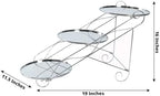 Efavormart 3-Tier Silver Cascading Metal Cake Stand with Round Mirror Trays, Cupcake Holder Dessert Display Stand Tiered Serving Platter - 16"x19" - Image 3