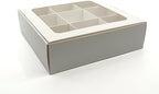 20-Ct White Treat Boxes, 6.5x6.5x1.9in, Window & Dividers by GretelBaking