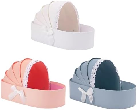 Hamperkorb Basket Shape Crib Empty Baby Showers Flower Basket for Wedding Birthday Valentine's Day Home Decoration Cardboard - Image 3