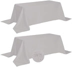 Fokitut 2 Pack Waterproof Rectangle Tablecloth, 90x156 Inch,Stain Resistant and Wrinkle Polyester Table Cloth, Fabric Table Cover for Kitchen Dining, Wedding, Party, Holiday Dinner-Silver by BalsaCircle