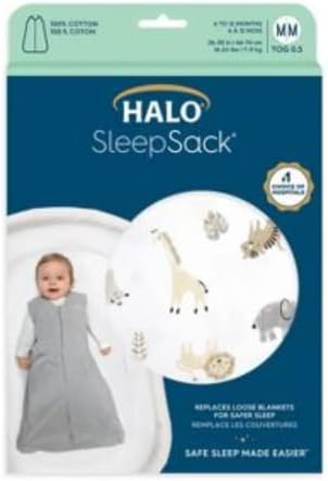HALO SleepSack, 100% Cotton Wearable Blanket, Swaddle Transition Sleeping Bag, TOG 0.5 - Image 2