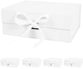 Aimyoo 5 Pack Large White Gift Box with Ribbon, 11.5x8.6x4.1 inch Groomsman Proposal Box for Presents with Magnetic Closure Lids, Rectangle Collapsible Luxury Box for Wedding, Christmas, Birthday by Aimyoo