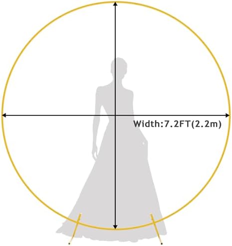 Fomcet 7.2ft Round Backdrop Stand Gold Circle Arch Metal Wedding Arch - Image 2