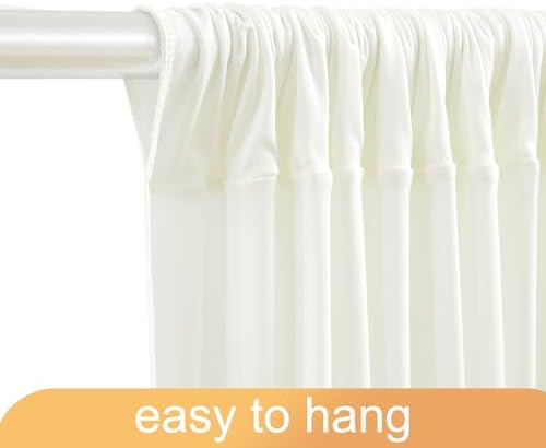 20ft x 10ft Ivory Backdrop Curtain for Wedding Ivory Wrinkle Free Backdrop Drapes Panels for Parties Baby Shower Bridal Shower Birthday Photo Photography Polyester Fabric Background Decoration - Image 7