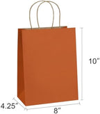 BagDream Medium Gift Bags with Handles 8x4.25x10.5 Inch Orange 100 Pcs Bulk - Image 2