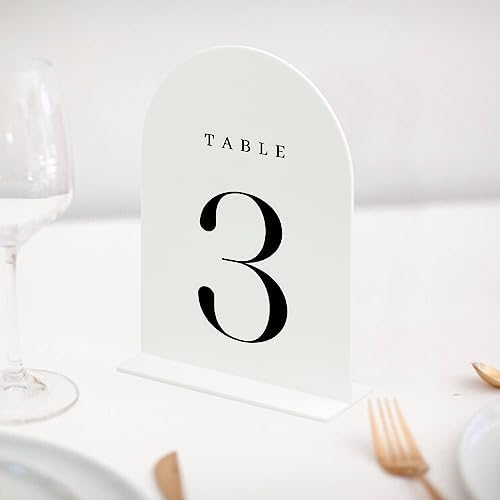 White Arch Table Numbers for Wedding, 30 Pack 5"x7" White Arch Acrylic Table Numbers 1-30 with stand, Perfect for Wedding Reception - Image 5