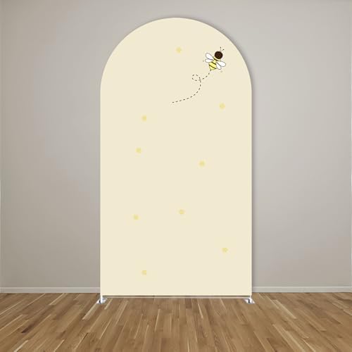 Arch Backdrop Cover Happy Sweet Bee Day Baby Shower Prop Chiara Arch Wall Yellow Honeycomb Bee 1st Birthday Party Baptism Fiesta Parties Decorations (6.6FT,4683) - Image 2