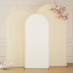 White Beige Arch Backdrop Covers Set of 3 Wedding Arch Covers Stretchy Backdrop Baby Shower Birthday Party Arches Cover 6.6FT 7.2FT 8FT Arch Stand Cover Spandex Bridal Shower Decoration - Image 7