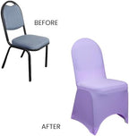 YOUR CHAIR COVERS - 6 Pack Lavender Stretch Spandex Banquet Chair Covers - Wedding Slip Premium Quality Cover - Image 5