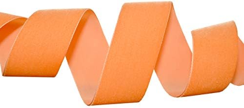 Morex Ribbon 012 Nylvalour Swiss Velvet Ribbon, Apricot - Image 2