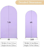 Purple Arch Backdrop Cover Set of 2 Birthday Party Lavender Arch Covers 7.2 and 6ft Wedding Arch Cover Stretchy Backdrop Bridal Baby Shower Birthday Arch Covers Spandex - Image 4