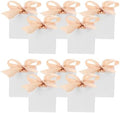White Mini Favor Boxes 50 Sets with Ribbon for Xmas Celebrations by LABRIMP