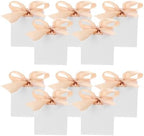 White Mini Favor Boxes 50 Sets with Ribbon for Xmas Celebrations by LABRIMP