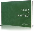 Personalized Guest Book - 11.5" x 8.5" Premium Custom Guest Signing Book with Bookmark and Blank Pages for Wedding Reception Table Decoration Engagement Birthday Party Event, Emerald by ModernAlbumDesigns