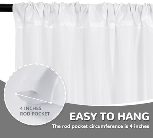 MEETSKY White Backdrop Curtains,Photo Birthday Backdrop,5ft x 10ft,2 Panels - Image 6