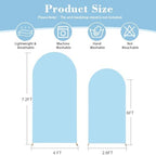 Baby Blue Arch Covers 2 Set 7.2 and 6ft Light Blue Arch Backdrop Cover Spandex Wedding Arch Stand Covers for Birthday Party Baby Shower Boy Wedding Banquet Photo Metal Balloon Arches Backdrop - Image 5