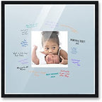 Poster Palooza 20x20 Black Autograph & Signature Picture Frame With Blue Square Opening Photo Mat for 6x6 Pictures - With Pens, UV Acrylic & Foamboard Backing by PosterPalooza