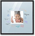20x20 Square Black Autograph & Signature Picture Frame With Blue Square Opening Photo Mat for 8x8 Pictures Wooden Picture Frames - Birthday, Baby Shower, Memorial Signing Board, Matted Frame by PosterPalooza