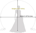 Asee'm Round Backdrop Stand 7.2FT White Wedding Arch Metal Circle Balloon - Image 2