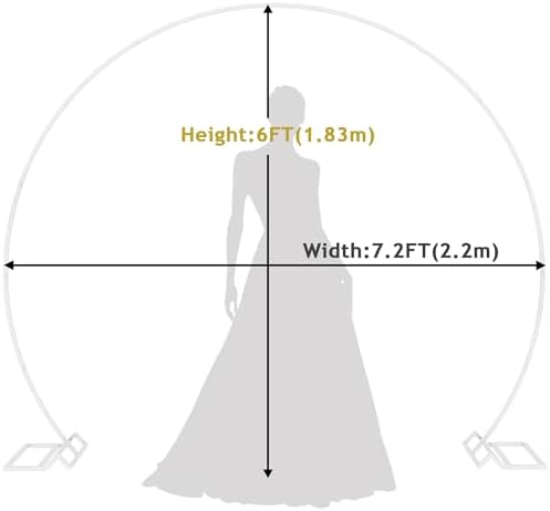 Asee'm Round Backdrop Stand 7.2FT White Wedding Arch Metal Circle Balloon - Image 2
