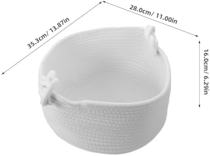 OUNONA Woven Baby Shower Gift Basket: 14x11x6 Inch Cotton Rope Nursery Storage Basket with Handles - Diaper &Wipes Caddy Organizer for Newborn Infant Essentials - Image 2