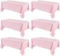 VidaFete 6 Pack 90 * 132inch Pink Rectangle Tablecloth for 6ft Tables by VidaFete