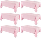 VidaFete 6 Pack 90 * 132inch Pink Rectangle Tablecloth for 6ft Tables by VidaFete