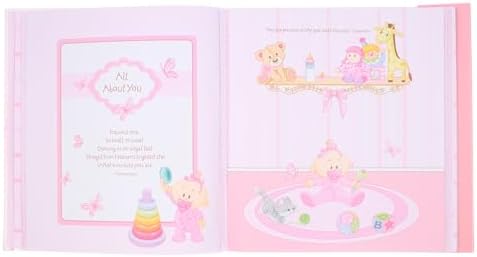 Christian Art Gifts Girl Baby Book of Memories Pink Keepsake Photo Album | Our Baby Girl Memory Book | Baby Book with Bible Verses, The First Year - Image 5