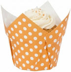 Restaurantware 2 oz Hot Orange Polka Dot Tulip Paper Baking Cups, 200 Ct by Restaurantware