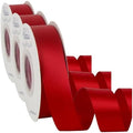 Ribbli Double Faced Red Satin Ribbon,1” x Continuous 25 Yards,Fabric Ribbon Use for Bows Bouquet,Christmas Gift Wrapping,Floral Arrangement (Pack of 3) by Ribbli