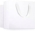 EUSOAR Heavy Duty Gift Wrap Bags, 50 Pack 8.6x3.9x7 inches Small White Paper Bags with Handles, Totes in Bulk for Wedding, Grocery, Boutique, Retail, Business, Party Favors, Baby Showers, Birthdays by EUSOAR