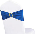 Pack of 50 Royal Blue Chair Sashes with Gold Buckles Chair Bands Bows by WENSINL