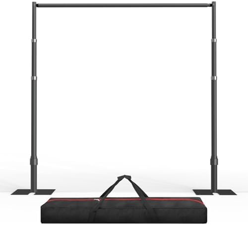 EMART 10x10ft Heavy Duty Backdrop Stand Frame with Adjustable Pipe，Black by EMART
