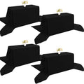 4 Pack Rectangle Tablecloth 90x156Inch Black Washable Polyester Table Cover for Wedding Dining Table Buffet Parties Banquet Decoration（Black） by JALANCY