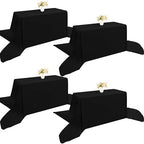 4 Pack Rectangle Tablecloth 90x156Inch Black Washable Polyester Table Cover for Wedding Dining Table Buffet Parties Banquet Decoration（Black） by JALANCY