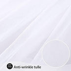White Table Skirt 14FT Tulle Tutu Table Skirt 2 Layer Ruffle Table Cloth for Rectangle or Round Birthday Party Cake Table Decoration - Image 3