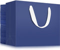 EUSOAR Blue Gift Bags - Bulk 50 Pack, 16x6x12 inches Heavy Duty Paper Shopping Bags with Handles for Business, Craft, Grocery, Boutique, Party Favor, Wedding by EUSOAR