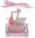 Keepsake Figurine 12 pcs Stork Carrying Clear Pink Pacifier | Awesome Decorations or Party Favors | for Pregnancy Announcements, Gender Reveals, Birthday and Special Celebrations by MEGA+FAVORS
