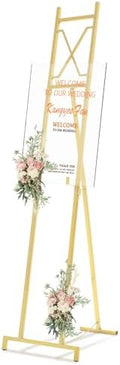 Feifeiya 1 Pcs Gold Floor Easel Stand 53 in, Square Metal by Feifeiya