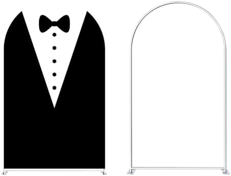 Father Boss Bow Tie Arch Backdrop Cover with Stand for Boys Birthday Party Arched Frame Stretchy Fabric Covers Baby Shower Cake Banquets Parties Supplies Decorations3x5FT - Image 3