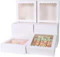 36 pcs 10x10x2.5 Inches Cake Box with Window, Bakery Pastry Cookie Boxes, Mini Pie for Pastry,Dessert,Strawberries,Chocolates (White, 10x10x2.5 Inch/36pcs) by PFAMKEER