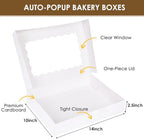 Moretoes 40pcs Cookie Boxes with Window, Auto-Popup Boxes,White,14x10x2.5 - Image 2